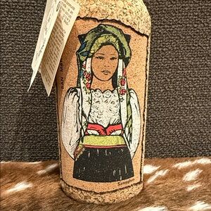 Cork Bottle with vibrant art from Sardinia